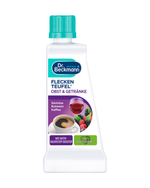 Dr. Beckmann Fleckenteufel Obst und Getraenke, Spezialfleckentferner gegen Wein­, Kaffee­ und Obstflecken, 50g